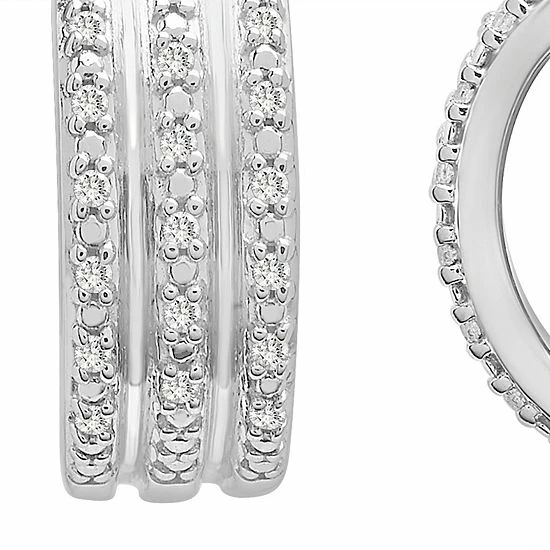 Cheapest ๐ Unbranded Sterling Silver 1/10 Carat T.W. Diamond Hoop Earrings ๐ฅ - Image 2