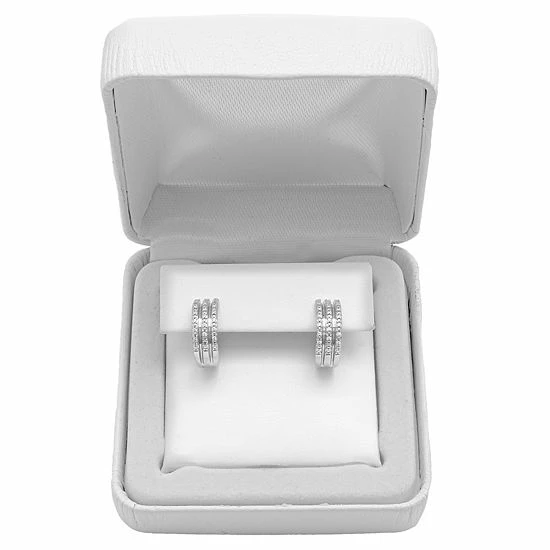 Cheapest ๐ Unbranded Sterling Silver 1/10 Carat T.W. Diamond Hoop Earrings ๐ฅ - Image 3