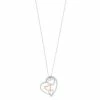 Cheap 👏 Unbranded Sterling Silver & 10k Rose Gold 1/6 Carat T.W. Diamond Pendant Necklace 🤩