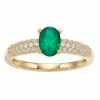 Hot Sale 🧨 Unbranded 10k Gold Gemstone & 1/3 Carat T.W. Diamond Ring Emerald 🌟