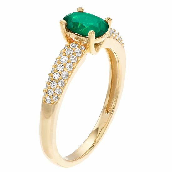 Hot Sale ๐งจ Unbranded 10k Gold Gemstone & 1/3 Carat T.W. Diamond Ring Emerald ๐ - Image 2