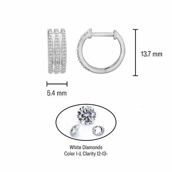 Cheapest ๐ Unbranded Sterling Silver 1/10 Carat T.W. Diamond Hoop Earrings ๐ฅ - Image 5