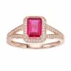 Coupon 🔥 Unbranded 14k Rose Gold Ruby & 1/6 Carat T.W. Diamond Split Shank Ring 🌟