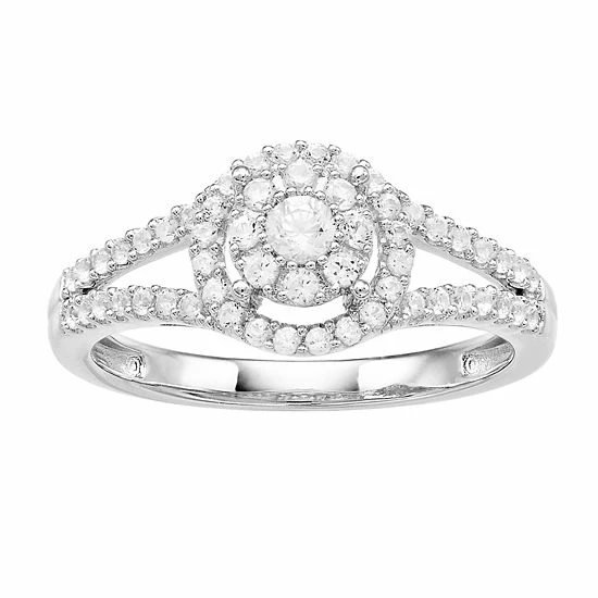 Hot Sale ๐ Unbranded 10k White Gold 1/2 Carat T.W. Diamond Halo Ring โ