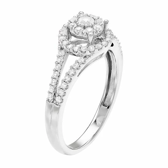 Hot Sale ๐ Unbranded 10k White Gold 1/2 Carat T.W. Diamond Halo Ring โ - Image 2