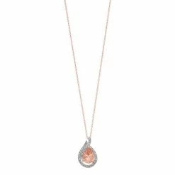 Best reviews of 🎁 Unbranded 10k Rose Gold 1/6 Carat T.W. Diamond & Genuine Morganite Teardrop Pendant ⭐