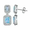 Outlet 💯 Unbranded Sterling Silver Lab-Created Opal Drop Earrings ✨