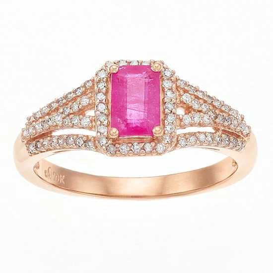 Wholesale โจ Unbranded 10k Rose Gold Ruby & 1/4 Carat T.W. Diamond Ring ๐