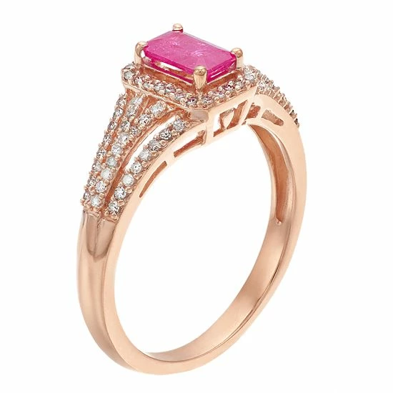 Wholesale โจ Unbranded 10k Rose Gold Ruby & 1/4 Carat T.W. Diamond Ring ๐ - Image 2