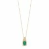 Brand new 🔥 Unbranded 10k Gold Emerald & 1/8 Carat T.W. Diamond Pendant Necklace 💯