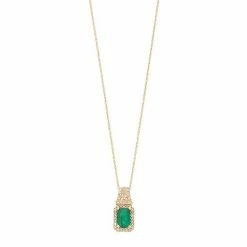 Brand new 🔥 Unbranded 10k Gold Emerald & 1/8 Carat T.W. Diamond Pendant Necklace 💯