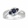 Coupon 👏 Unbranded 10k White Gold Sapphire & 1/10 Carat T.W. Diamond 3-Stone Ring 😍