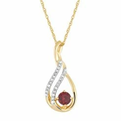 Wholesale 😀 Unbranded 10k Gold Garnet & Diamond Accent Teardrop Wrap Pendant 😉