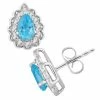 Discount 🎉 Unbranded 10k White Gold Swiss Blue Topaz & 1/10 Carat T.W. Diamond Teardrop Stud Earrings 🧨