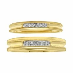 Discount 🥰 Unbranded 10K Gold Two-Tone Diamond Accent Duo Ring Set ✔️