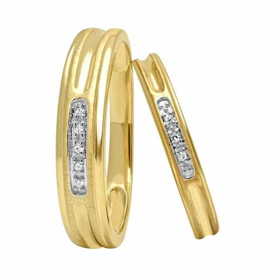 Discount 🥰 Unbranded 10K Gold Two-Tone Diamond Accent Duo Ring Set ✔️ - Image 2