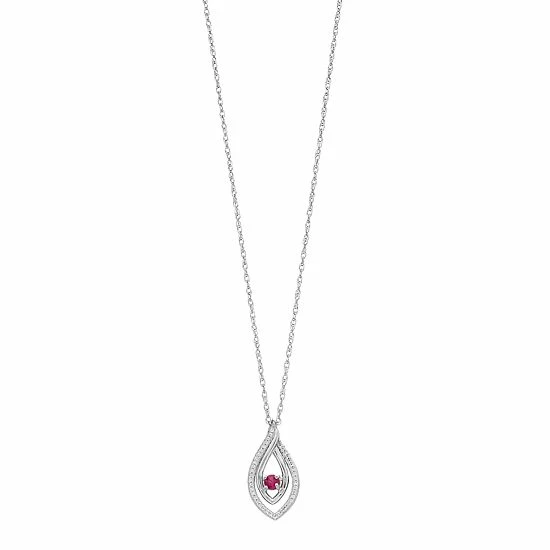 Best reviews of ๐งจ Unbranded Sterling Silver Lab-Created Ruby & White Sapphire Marquise Pendant ๐