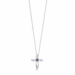 Best reviews of 🔔 Unbranded Sterling Silver Amethyst & Lab-Created White Sapphire Cross Pendant 😍