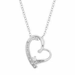 Brand new ✨ Unbranded Sterling Silver Diamond Accent Heart Pendant Necklace 💯