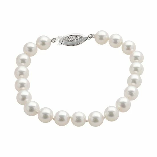 Flash Sale ๐งจ Unbranded 18k White Gold AAA Akoya Cultured Pearl Bracelet (7.5-8 Mm) ๐