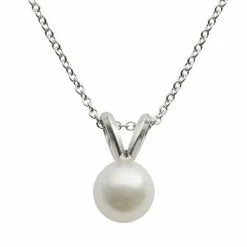 Best Sale ✔️ Unbranded 18k White Gold AA Akoya Cultured Pearl Pendant - 18 In. ⭐