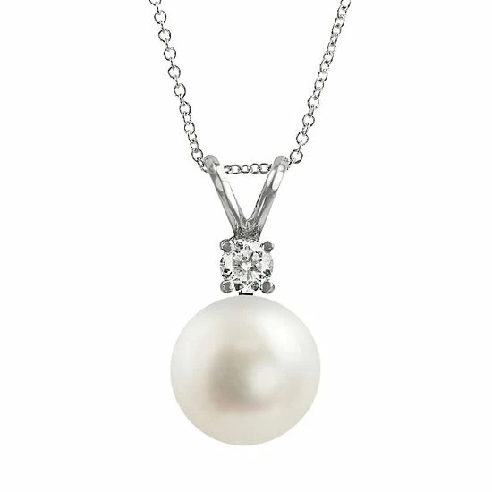 Wholesale ๐ฅ Unbranded 18k White Gold AAA Akoya Cultured Pearl And Diamond Accent Pendant โ๏ธ