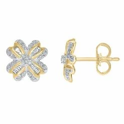 Wholesale 😍 Unbranded 10k Gold 1/5 Carat T.W. Diamond Clover Stud Earrings 🎁