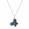 Coupon 🎉 Unbranded 14k White Gold 1/2 Carat T.W. Blue & White Diamond Butterfly Pendant Necklace 🌟