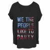 Outlet 🔥 Unbranded Juniors' We The People Like To Party American Flag Tee 🥰