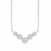 Cheapest 🎉 Unbranded 10k White Gold 1/2 Carat T.W. Diamond V Pendant Necklace 👍