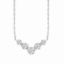 Cheapest 🎉 Unbranded 10k White Gold 1/2 Carat T.W. Diamond V Pendant Necklace 👍
