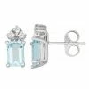 Flash Sale ⭐ Unbranded 10k White Gold Aquamarine & 1/10 Carat T.W. Diamond Stud Earrings 😍