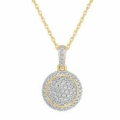 Brand new 🤩 Unbranded 10k Gold 1/3 Carat T.W. Composite Diamond Round Cluster Pendant Necklace ⌛