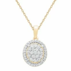 Best deal 💯 Unbranded 10k Gold 1/4 Carat T.W. Composite Diamond Round Cluster Pendant Necklace 🎁