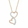 Hot Sale 🎉 Unbranded 10k Rose Gold 1/4 Carat T.W. Diamond Twin Heart Necklace 👍