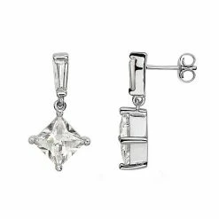 Best reviews of 👏 Unbranded Sterling Silver Square Cubic Zirconia Drop Earrings ⭐