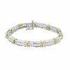 Flash Sale 🛒 Unbranded Two Tone Silver Lab-Created White Sapphire Link Bracelet 👏