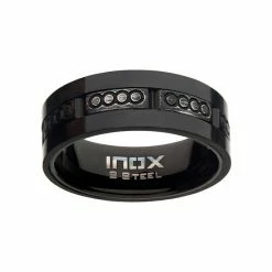 Brand new ✔️ Unbranded Men's Two Tone Stainless Steel & Carbon Fiber Ring Black 👍