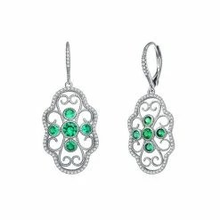 Wholesale 🔔 Unbranded Sterling Silver Cubic Zirconia Leverback Filigree Earrings ❤️