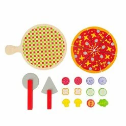 Best deal ❤️ Unbranded Small Foot Wooden Toys 21-Piece Pizza Cutting Playset ✨