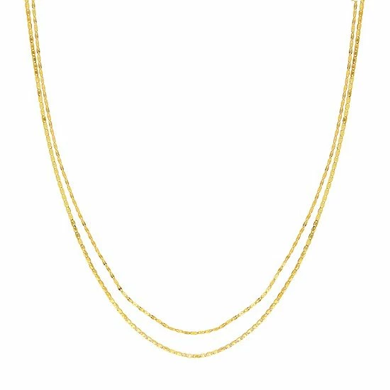Brand new 🎁 Unbranded 14k Gold Mixed Chain Double Strand Necklace 😉
