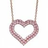 Flash Sale ⌛ Unbranded Rose Gold Over Sterling Silver Lab Created Pink Sapphire Heart Necklace 👏
