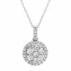 Discount 🌟 Unbranded 10k Gold 1/2 Ct. T.W. Diamond Halo Pendant Necklace White 😀