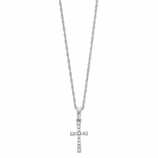 Deals ๐ Unbranded Sterling Silver Diamond Accent Cross Pendant โญ