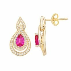 Deals ✨ Unbranded 10k Gold Gemstone & 3/8 Carat T.W. Diamond Earrings Ruby ✔️