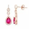 Deals 😀 Unbranded 10k Rose Gold Ruby & 1/3 Carat T.W. Diamond Teardrop Earrings 🥰