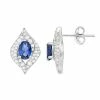 Coupon 🎁 Unbranded 10k White Gold Sapphire & 1/2 Carat T.W. Diamond Stud Earrings ⌛