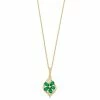 Cheapest ✨ Unbranded 10k Gold Emerald & 1/5 Carat T.W. Diamond Flower Pendant Necklace 😀