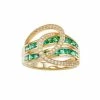 Best Pirce 🎉 Unbranded 10k Gold Emerald & 1/4 Carat T.W. Diamond Swirl Ring 😍