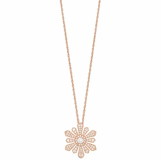 Cheap 💯 Unbranded 10k Rose Gold 1/2 Carat T.W. Diamond Starburst Necklace 🥰